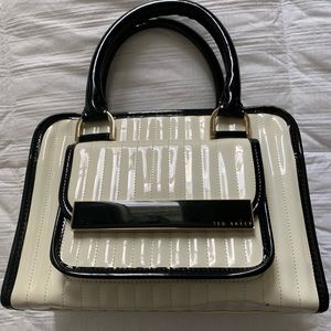Ted Baker Balck & White Quilted Patent Handbag